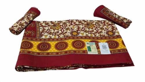 BEDSHEET JAIPUR PRINTED 90X108 2 PILLOW COVER